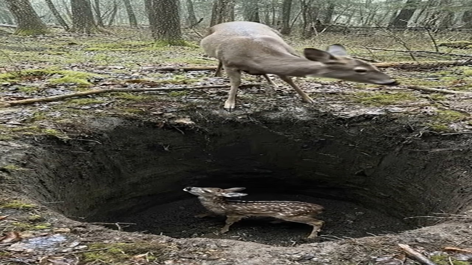 Full Video : N1006106_Baby Deer Trapped in a Deep Pit #deer #deerhunting #animals #animalr