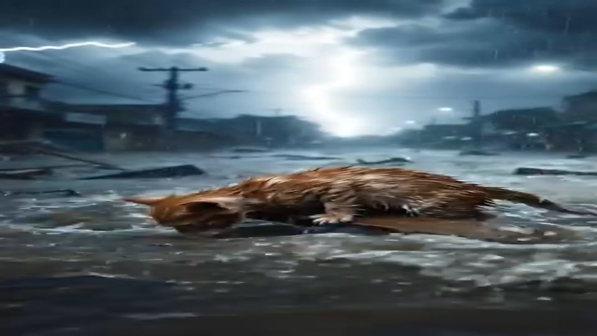Full Video : N1006114_Duck Saves Drowning Kitten During Storm #animals #animalrescue #cat