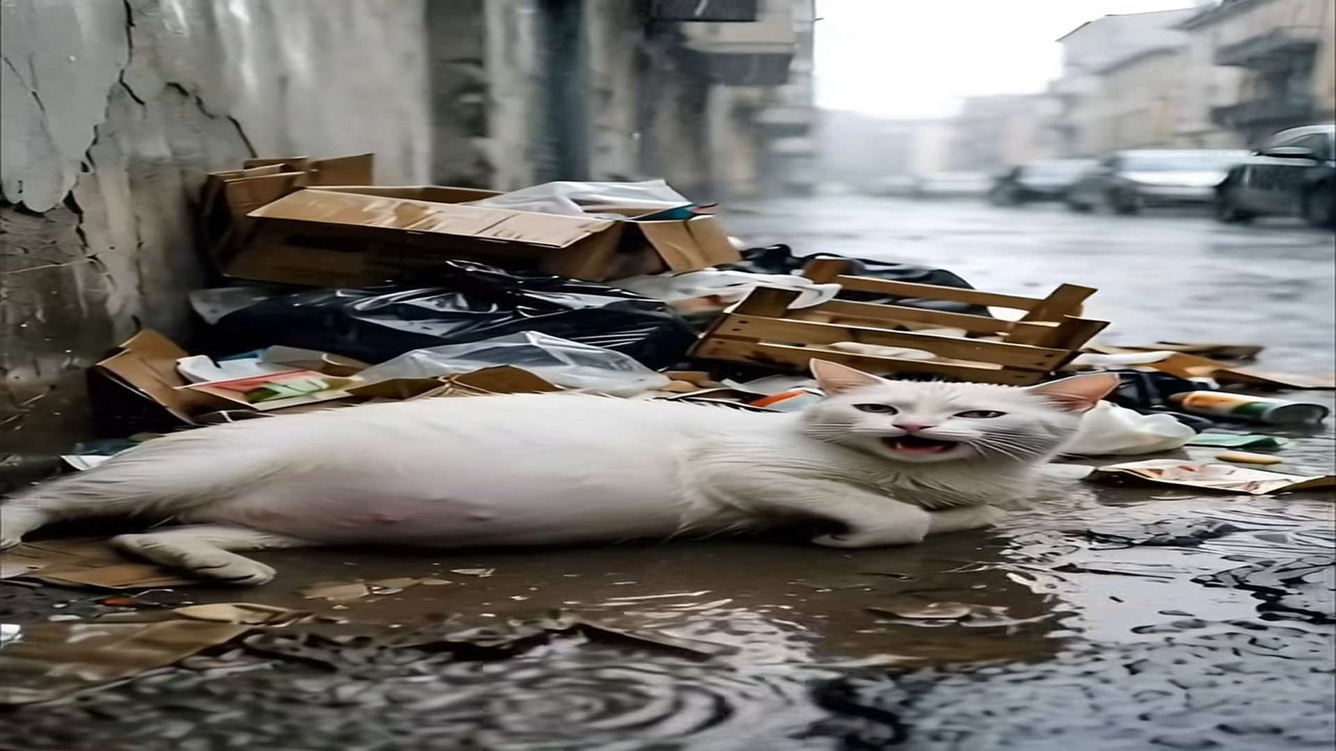 Full Video : N1606035_A Rainy Day Rescue Saved a Cat Mom Her Babies