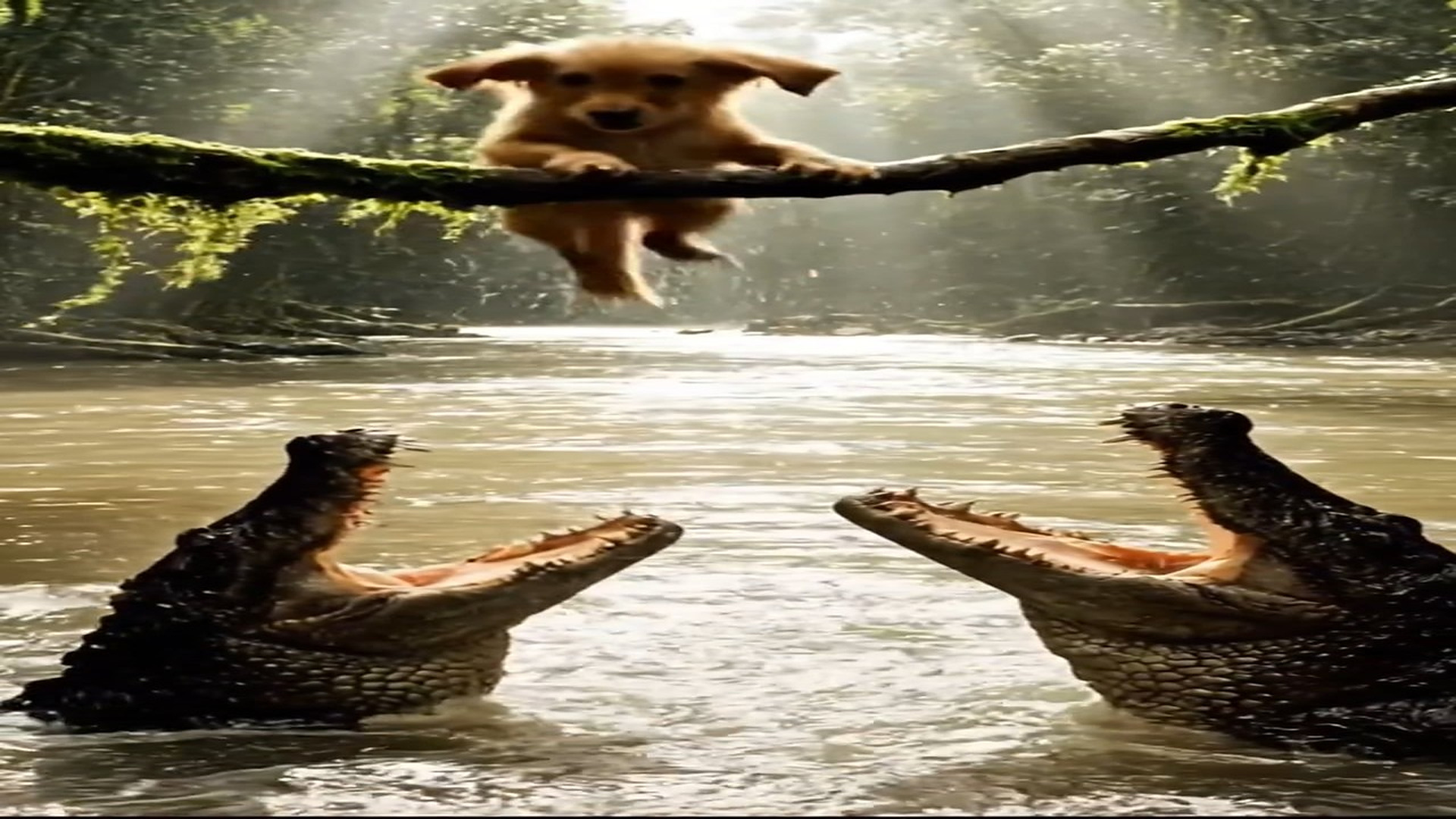 Full Video : N1606067_Miracle Moment! Brave Monkey Grabs Crying Puppy Jaws of Death