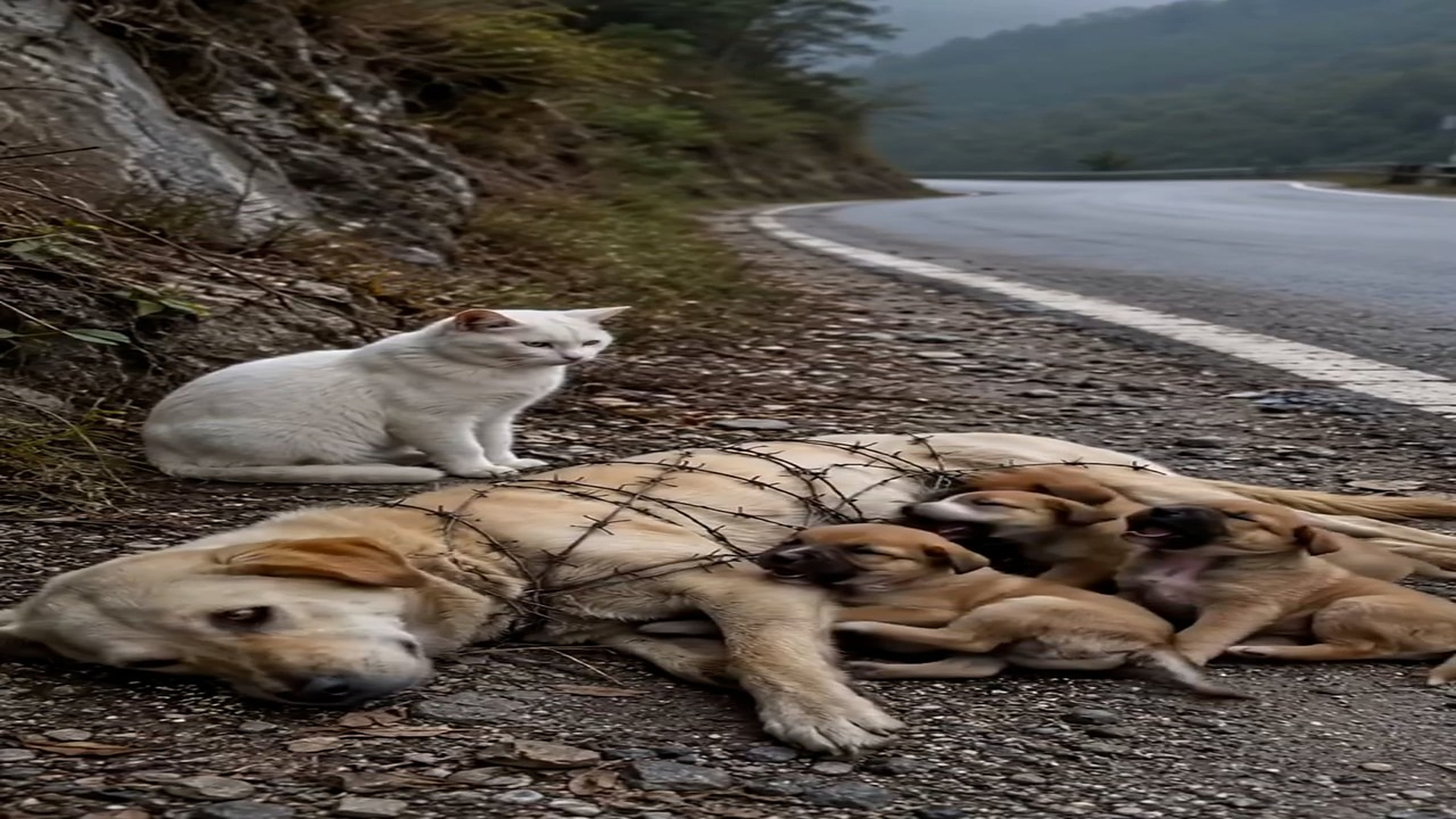 Full Video : N0508005_K please help A helpless mother dog is trapped in barbed wire crying
