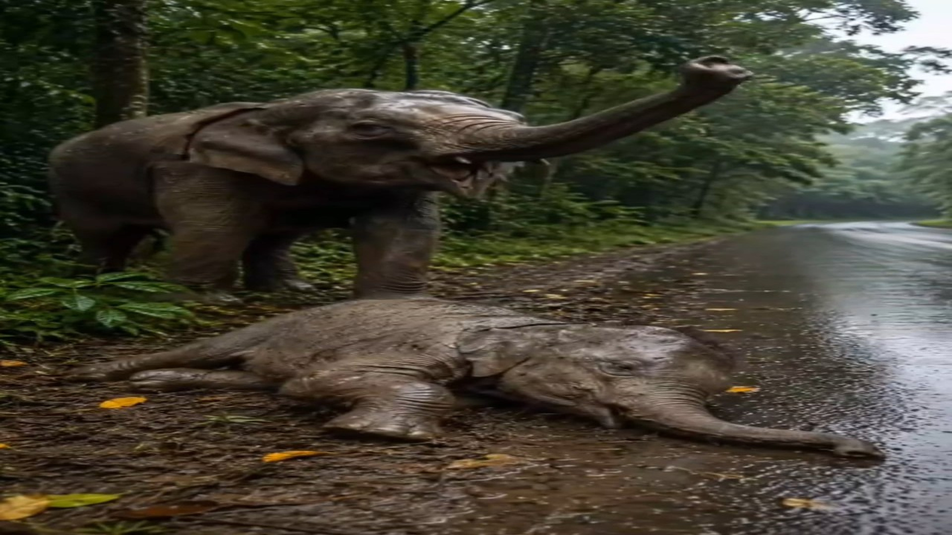 Full Video : N0508006_K Kind Rescuers Help a Sick Baby Elephant as Its Mother Waits Nearby #anima