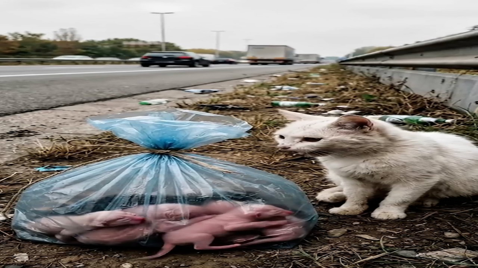 Full Video : N0508007_K please help helpless kittens trapped inside a plastic bag by