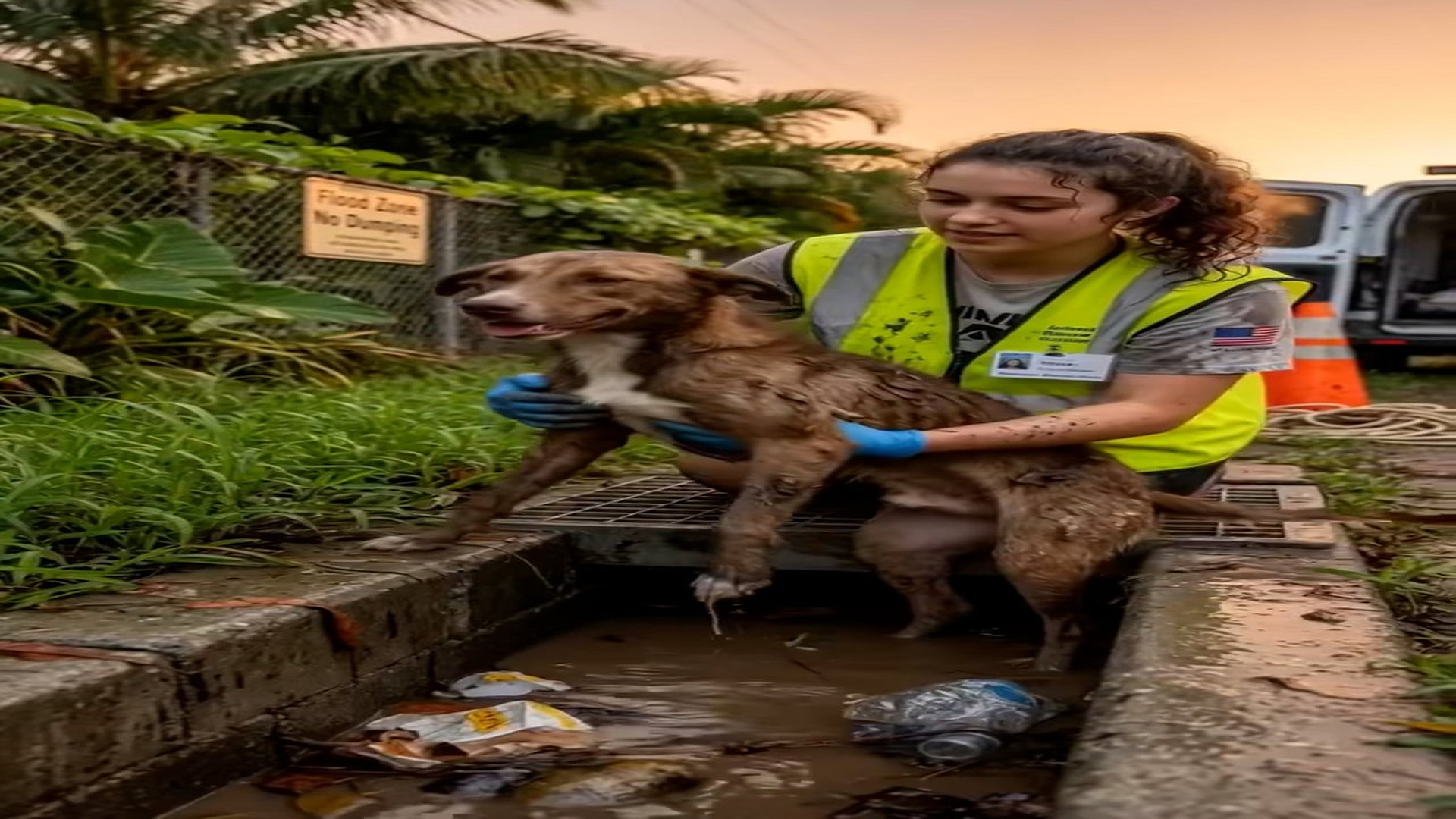 Parte 2 : N2508054_One volunteer. One scared dog. One beautiful rescue. ❤️ Pulled from a flooded monsoon drain… now saf