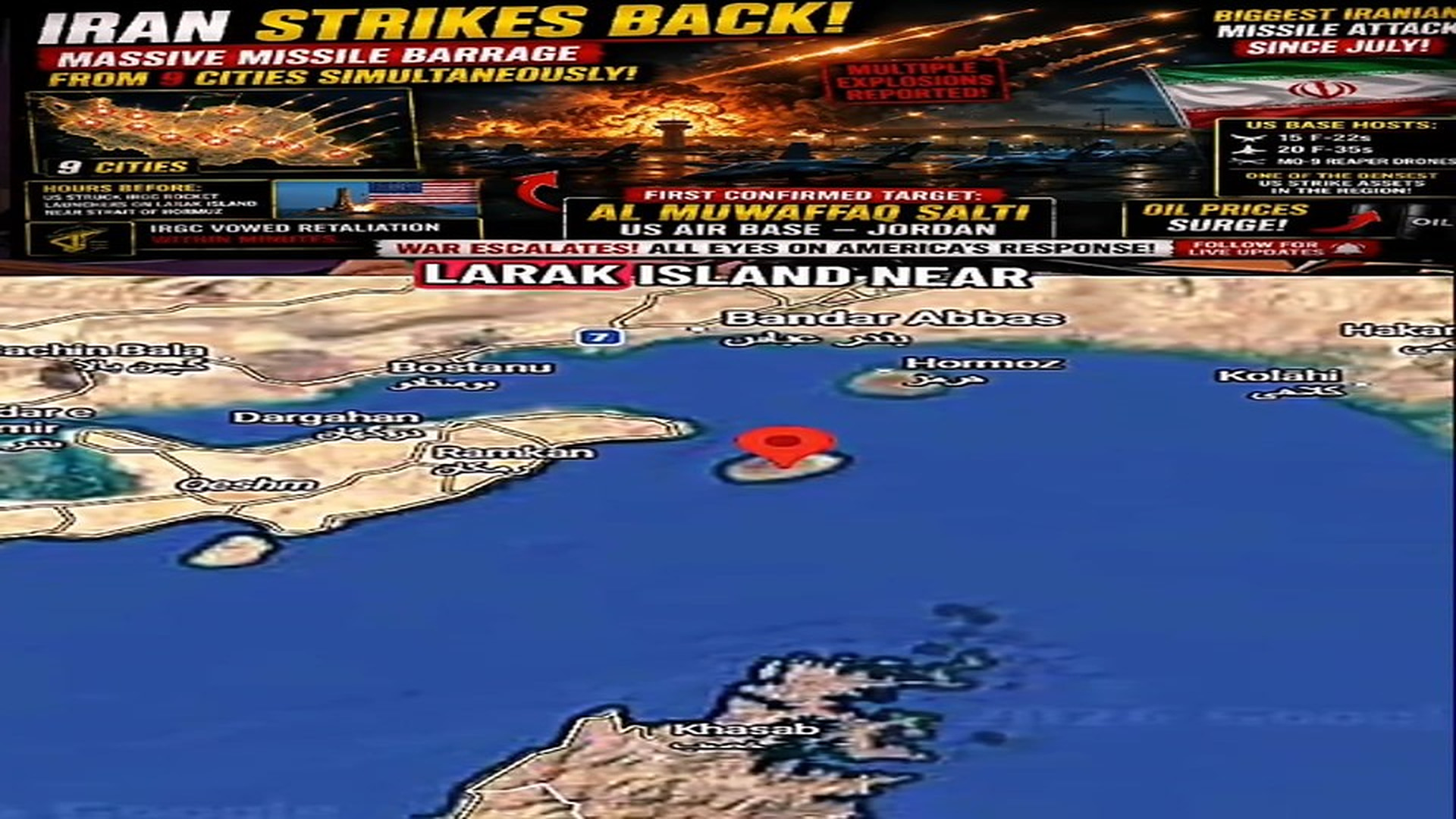 Parte 2 : N0309030_IRAN STRIKES BACK! � MASSIVE MISSILE BARRAGE TARGETS U.S. BASE IN JORDAN#Iran #Trump #USA #Jordan #_part2